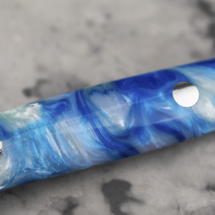 Takeshi Saji STRIX Blue Acrylic Ręcznie Kuty Japoński Ostry Nóż Kuchenny Uniwersalny 13cm