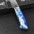 Takeshi Saji STRIX Blue Acrylic Ręcznie Kuty Japoński Ostry Nóż Kuchenny Santoku 18cm