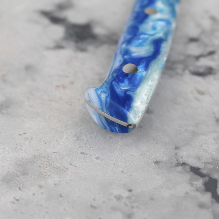 Takeshi Saji STRIX Blue Acrylic Ręcznie Kuty Japoński Ostry Nóż Kuchenny Nakiri 17cm