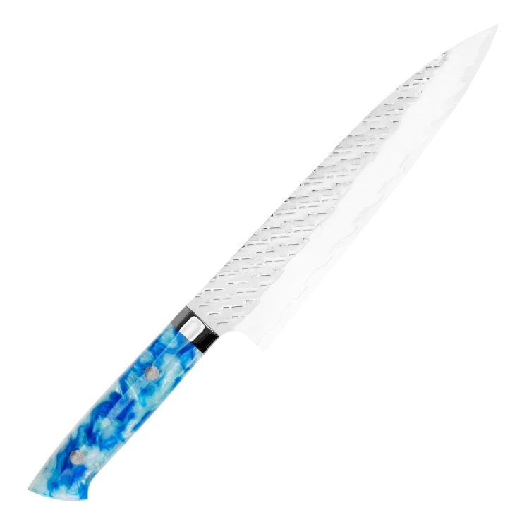 Takeshi Saji STRIX Blue Acrylic Ręcznie Kuty Japoński Ostry Nóż Kuchenny Szefa Kuchni 21cm