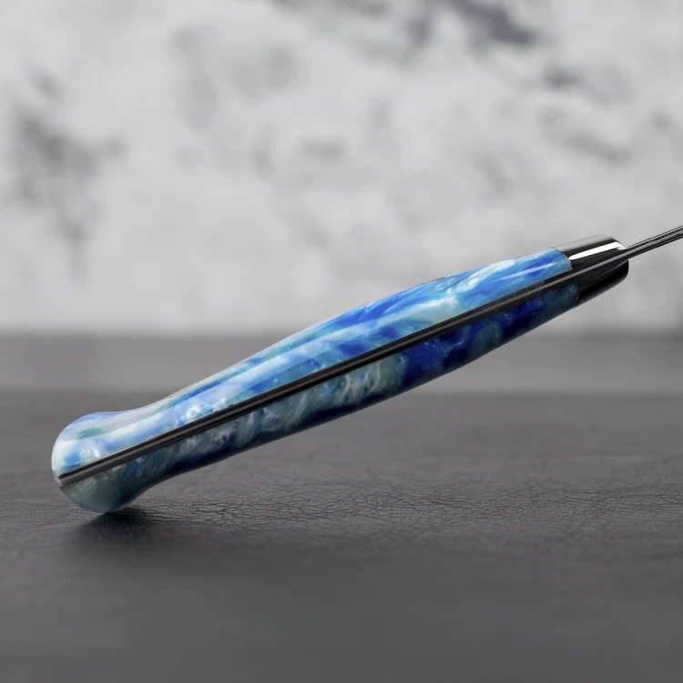 Takeshi Saji STRIX Blue Acrylic Ręcznie Kuty Japoński Ostry Nóż Kuchenny Szefa Kuchni 21cm
