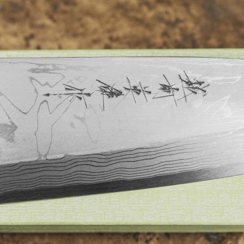 Hideo Kitaoka Shirogami Satin Japoński Nóż Deba Do Filetowania 61 HRC 18cm