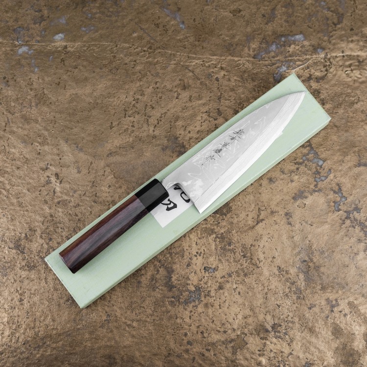 Hideo Kitaoka Shirogami Satin Japoński Nóż Deba Do Filetowania 61 HRC 18cm