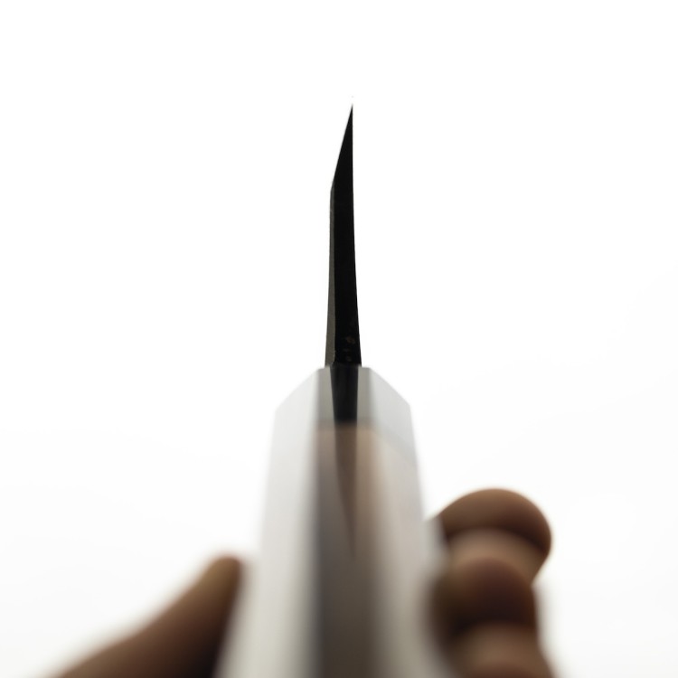 Hideo Kitaoka Shirogami Satin Japoński Nóż Deba Do Filetowania 61 HRC 18cm