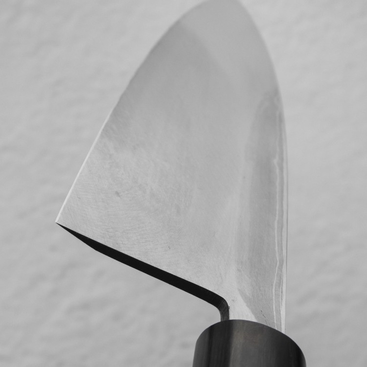 Hideo Kitaoka Shirogami Satin Japoński Nóż Mini Deba Do Filetowania 61 HRC 21cm