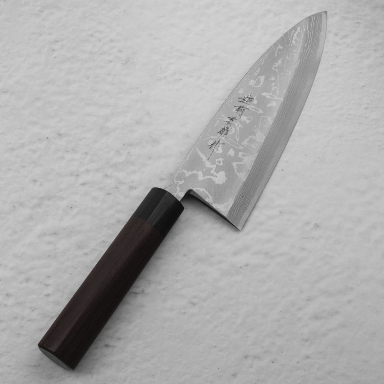Hideo Kitaoka Shirogami Satin Japoński Nóż Mini Deba Do Filetowania 61 HRC 21cm