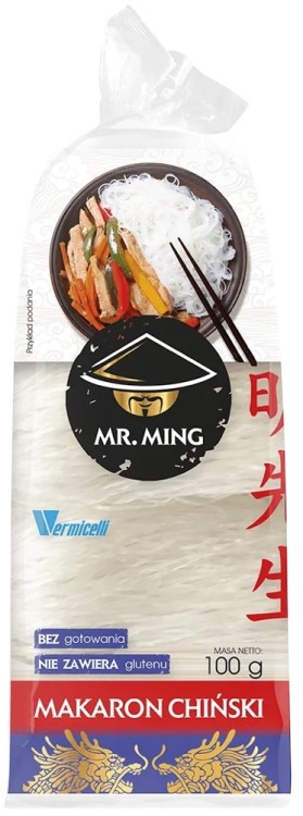 Chiński Makaron Sojowy Nitki Vermicelli Przeźroczysty Delikatny 100g MR. MING