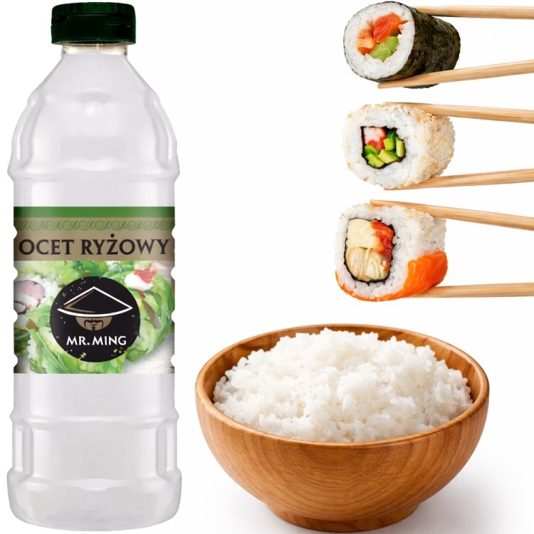 Ocet Ryżowy z Ryżu Do Zaprawy Sushi Sałatek Marynat 1 Litr 1000ml MR. MING