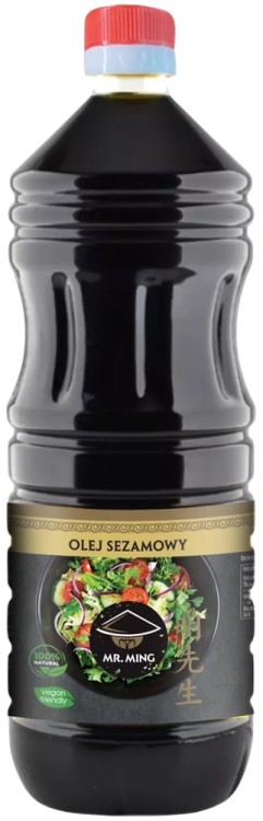Chiński Olej Sezamowy z Prażonych Ziaren Sezamu Sesame Oil 1000ml 1L MR. MING