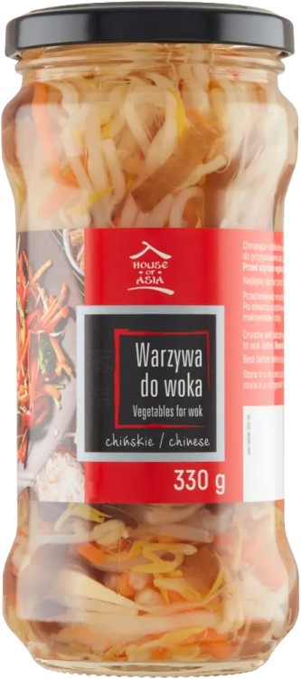 Chińska Mieszanka Warzyw Do Woka Kiełki Marchewka Bambus Grzyby 330g HOUSE OF ASIA