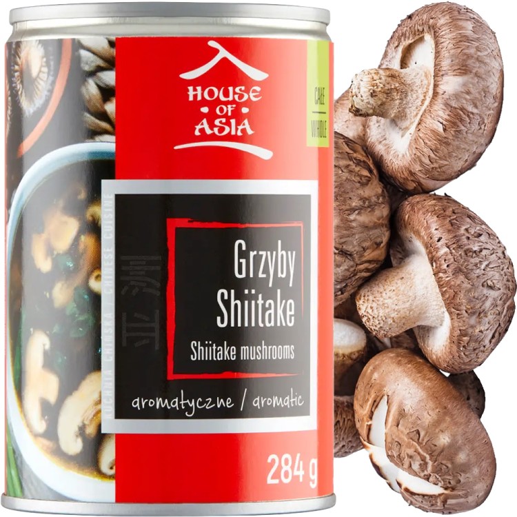 Chińskie Grzyby SHIITAKE Tonko Poku Gotowe w Zalewie Do Woka 284g HOUSE OF ASIA