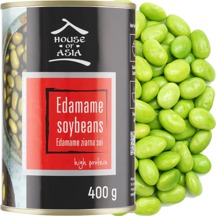 Chińska Fasola Edamame Soja w Zalewie Ziarna Soi Dużo Białka 400g HOUSE OF ASIA