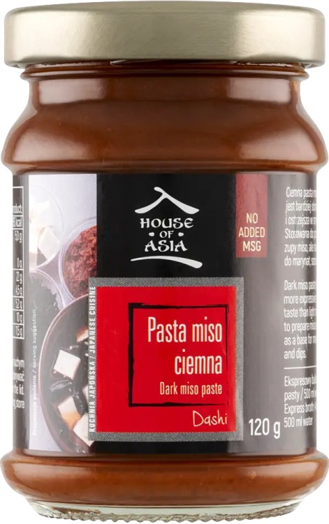Pasta Sojowa Do Zupy Miso Ciemna Dashi Intensywny Japoński Bulion 120g HOUSE OF ASIA