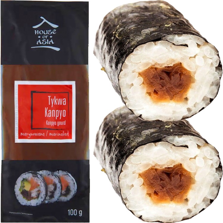 Kanpyo Marynowana Tykwa Do Sushi Karmelowy Smak w Słodkiej Zalewie 100g HOUSE OF ASIA