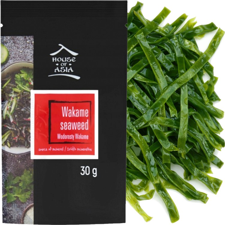 Suszone Wodorosty Glony Algi WAKAME Cięte Do Zupy MISO 30g HOUSE OF ASIA