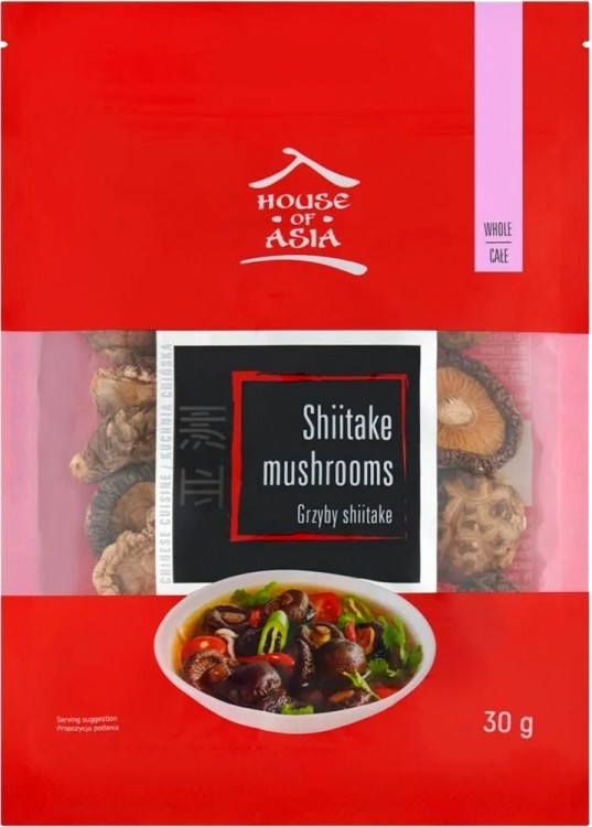Suszone Chińskie Grzyby SHIITAKE POKU Do Ramenu 30g HOUSE OF ASIA