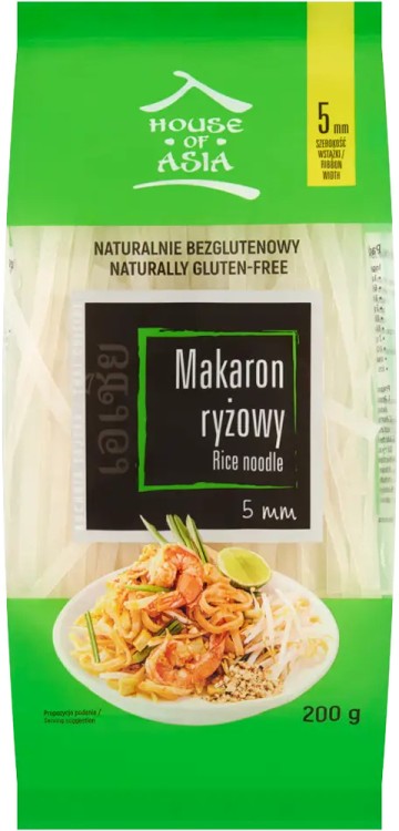 Makaron Ryżowy Wstążki Tasiemki 5mm Naturalnie Bezglutenowy Do Pad Thai 200g HOUSE OF ASIA.jpg