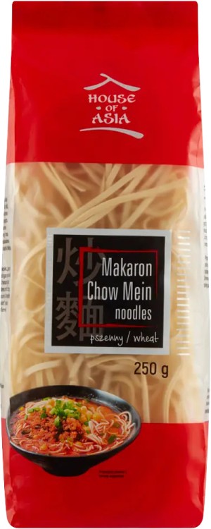 Chiński Makaron Pszenny CHOW MEIN Noodles Do Smażeniu w Woku 250g HOUSE OF ASIA