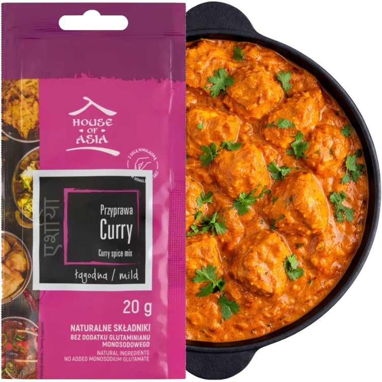 Indyjska Aromatyczna Przyprawa Curry Madras MILD Łagodna w Proszku 20g HOUSE OF ASIA