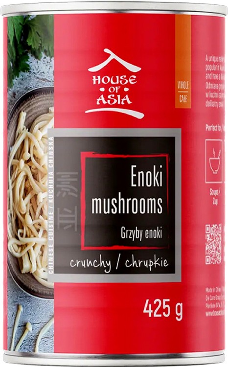 Grzyby Grzybki ENOKI Chrupiące Do Woka Zup i Sałatek 425g HOUSE OF ASIA