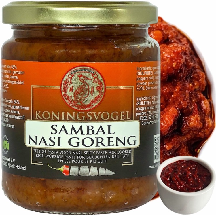 Sos Chili Gęsta Pasta Sambal Nasi Goreng Hot Przecier Chilli w Słoiku 260g KONINGSVOGEL