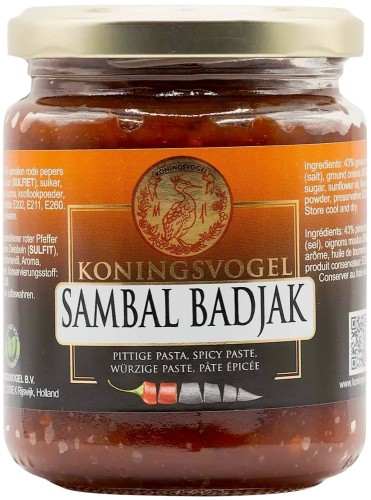 Sos Chili Gęsta Pasta Przecier z Papryczek Sambal Badjak Hot w Słoiku 280g KONINGSVOGEL