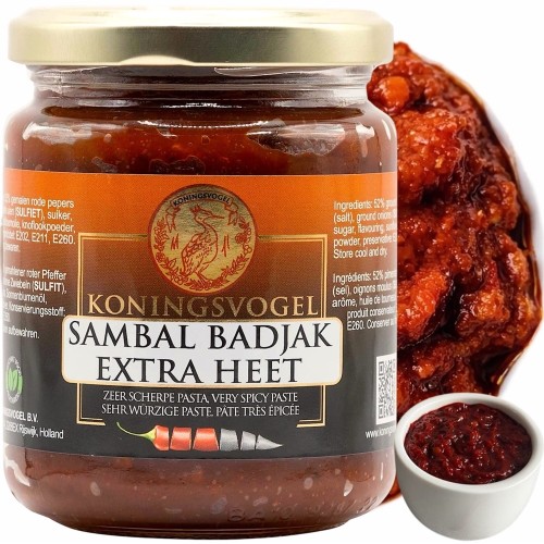 Sos Chili Gęsta Pasta z Papryczek Chilli Sambal Badjak Extra Hot 280g KONINGSVOGEL