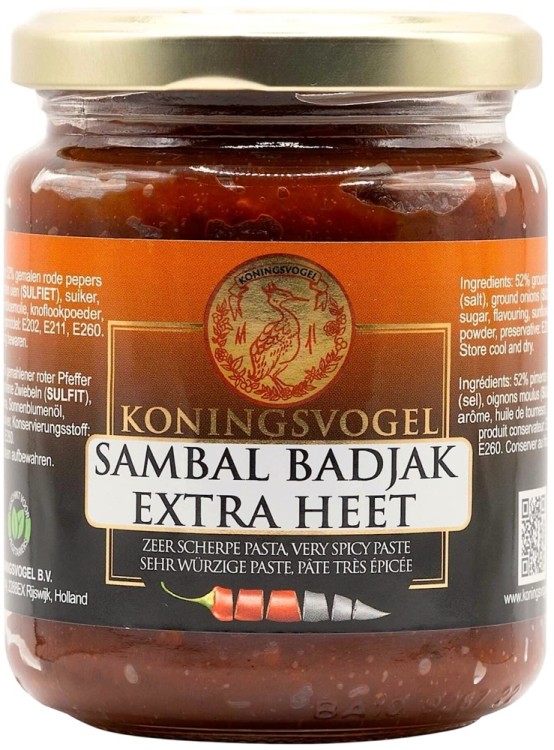 Sos Chili Gęsta Pasta z Papryczek Chilli Sambal Badjak Extra Hot 280g KONINGSVOGEL