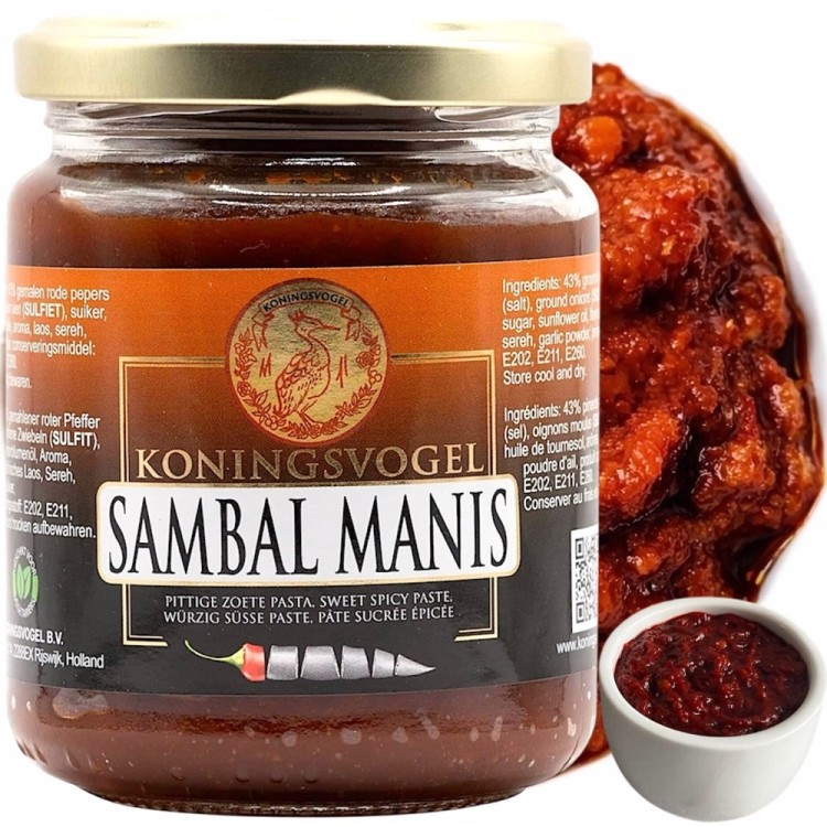 Sos Chili Gęsta Pasta Sambal MANIS Przecier z Papryczek w Słoiku 280g KONINGSVOGEL