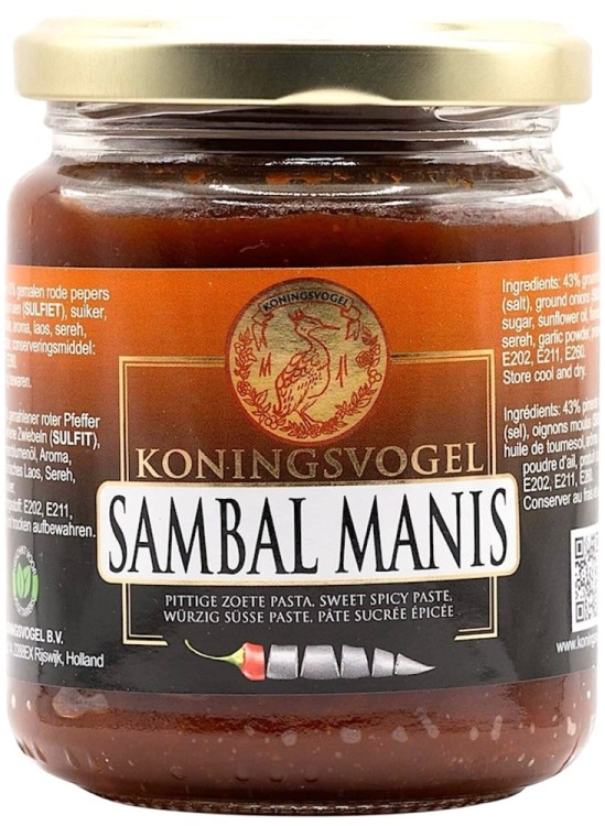 Sos Chili Gęsta Pasta Sambal MANIS Przecier z Papryczek w Słoiku 280g KONINGSVOGEL