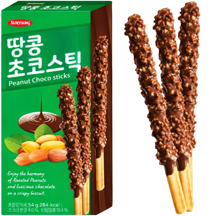 Paluszki Ciasteczkowe w Polewie Czekoladowo-Orzechowej 54g SUNYOUNG