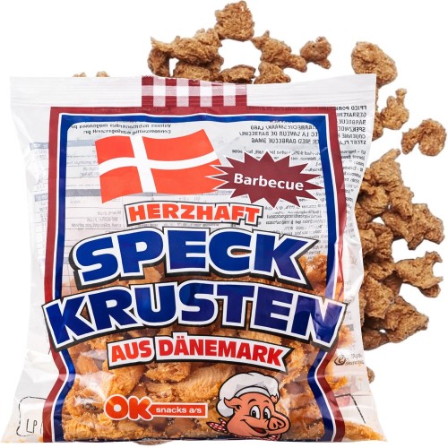 Boczek Smażony Skórka Snacki Chipsy Bekonowe Wieprzowe Pork Barbecue BBQ 50g OK SNACKS