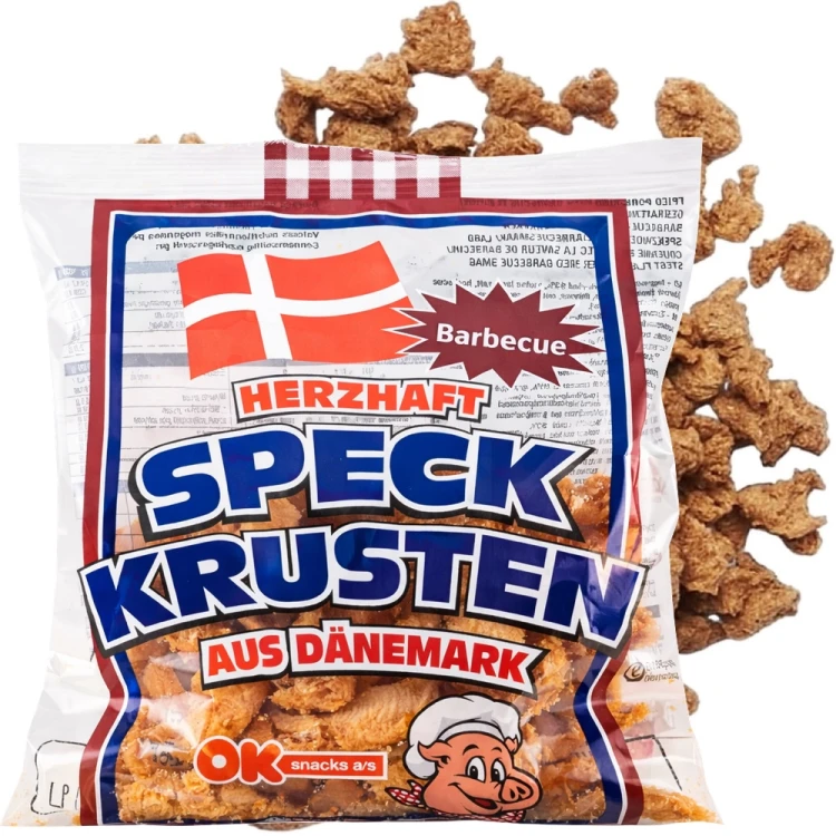 Boczek Smażony Skórka Snacki Chipsy Bekonowe Wieprzowe Pork Barbecue BBQ 50g OK SNACKS