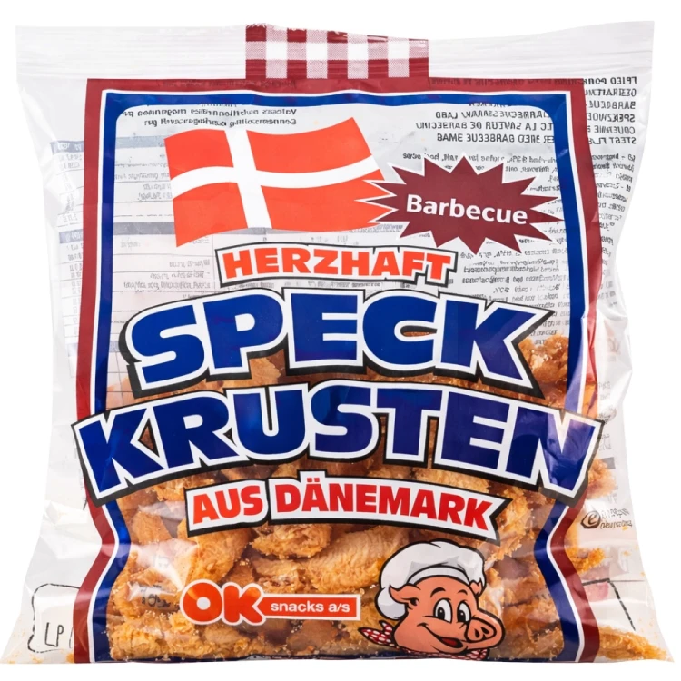 Boczek Smażony Skórka Snacki Chipsy Bekonowe Wieprzowe Pork Barbecue BBQ 50g OK SNACKS
