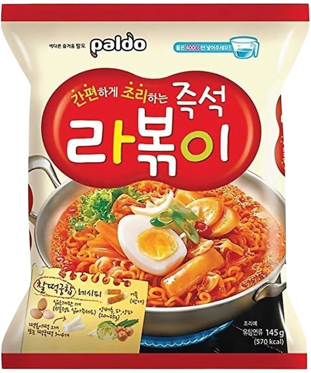 Koreański Błyskawiczny Makaron Instant Rabokki w Słodko-Ostrym Sosie 135g PALDO