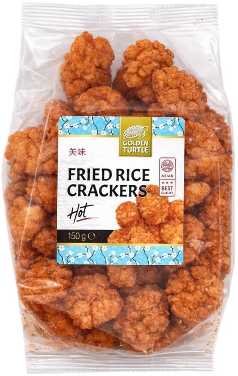 Smażone Pikantne Krakersy Ryżowe Ostra Przekąska Fried Rice Crackers 150g GOLDEN TURTLE BRAND