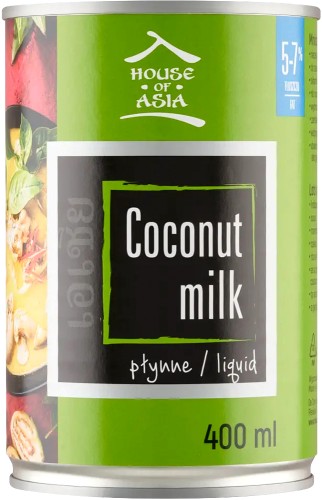 Naturalne Mleko Mleczko Kokosowe 5-7% Tłuszczu 400ml HOUSE OF ASIA