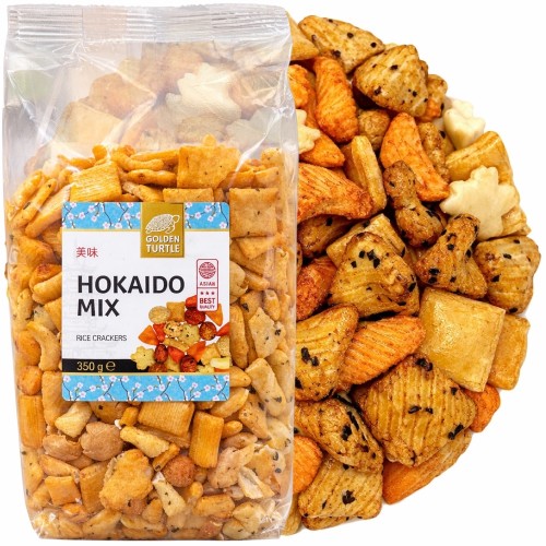 Krakersy Ryżowe Azjatycka Mieszanka Hokaido Mix 350g GOLDEN TURTLE BRAND