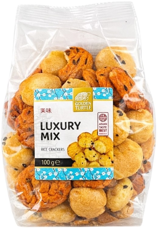 Krakersy Ryżowe Azjatycka Mieszanka Luxury Mix 100g GOLDEN TURTLE BRAND