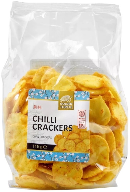 Krakersy Kukurydziane Chilli Azjatycka Przekąska 115g GOLDEN TURTLE BRAND