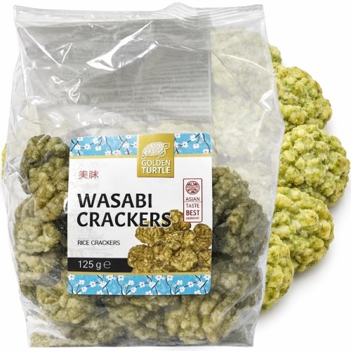Krakersy Ryżowe Azjatyckie Smak Wasabi 125g GOLDEN TURTLE BRAND