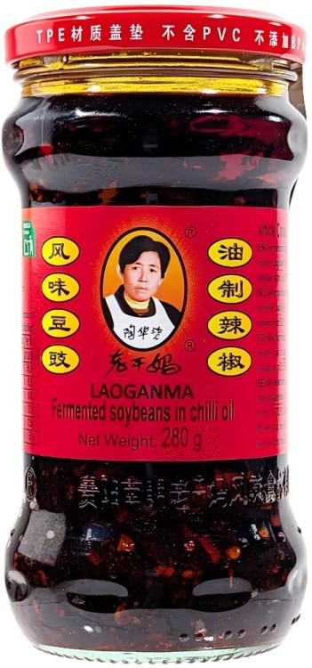 Chińska Pasta Sos z Czarnej Fasoli z Chili Do Smażenia w Woku 280g LAO GAN MA