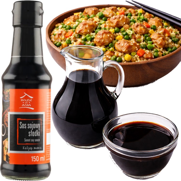 Słodki Sos Sojowy KETJAP MANIS Do Mięsa Warzyw i Owoców Morza 150ml HOUSE OF ASIA