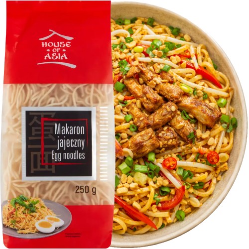 Makaron Pszenny JAJECZNY Błyskawiczny Instant Idealny Do Woka Stir-Fry 250g HOUSE OF ASIA