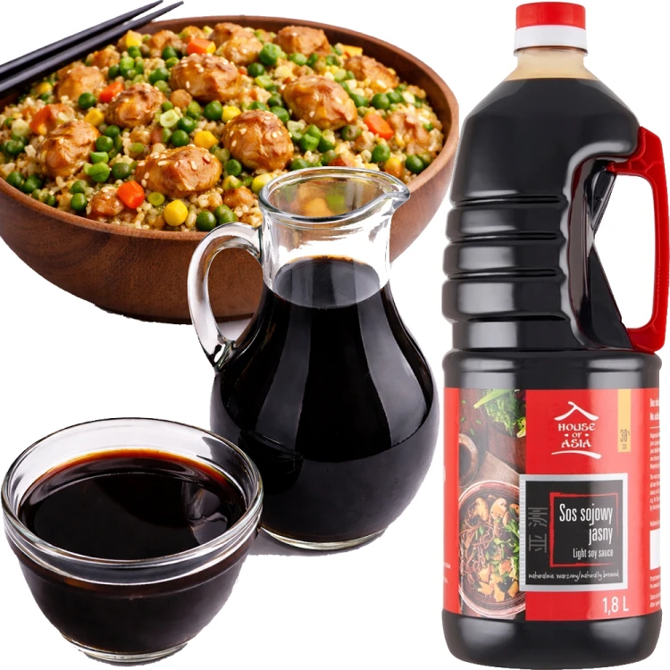 Jasny Sos Sojowy Naturalnie Ważony Bez Glutaminianu Sodu 1,8 Litra 1800ml HOUSE OF ASIA