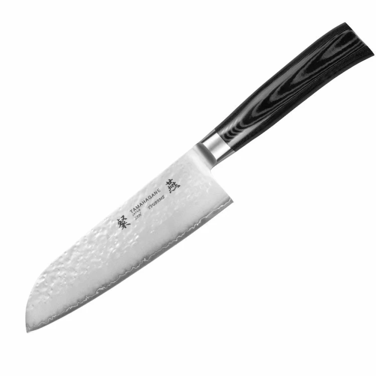 Tamahagane Tsubame Black VG-5 Japoński Nóż Kuchenny Santoku 61HRC 17,5cm
