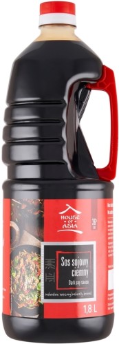 Ciemny Sos Sojowy Naturalnie Ważony Bez Glutaminianu Sodu 1,8 Litr 1800ml HOUSE OF ASIA