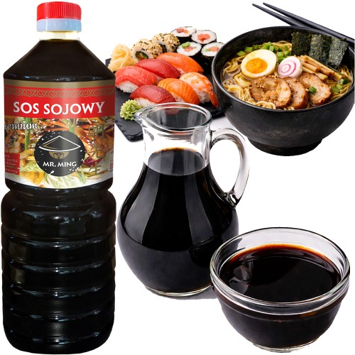 Sos Sojowy Do Sushi i Ramen PREMIUM Naturalnie Ważony 1000ml MR.MING