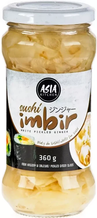 ZESTAW IMBIRÓW DO SUSHI Imbir Różowy 360g i Naturalny Biały 360g ASIA KITCHEN