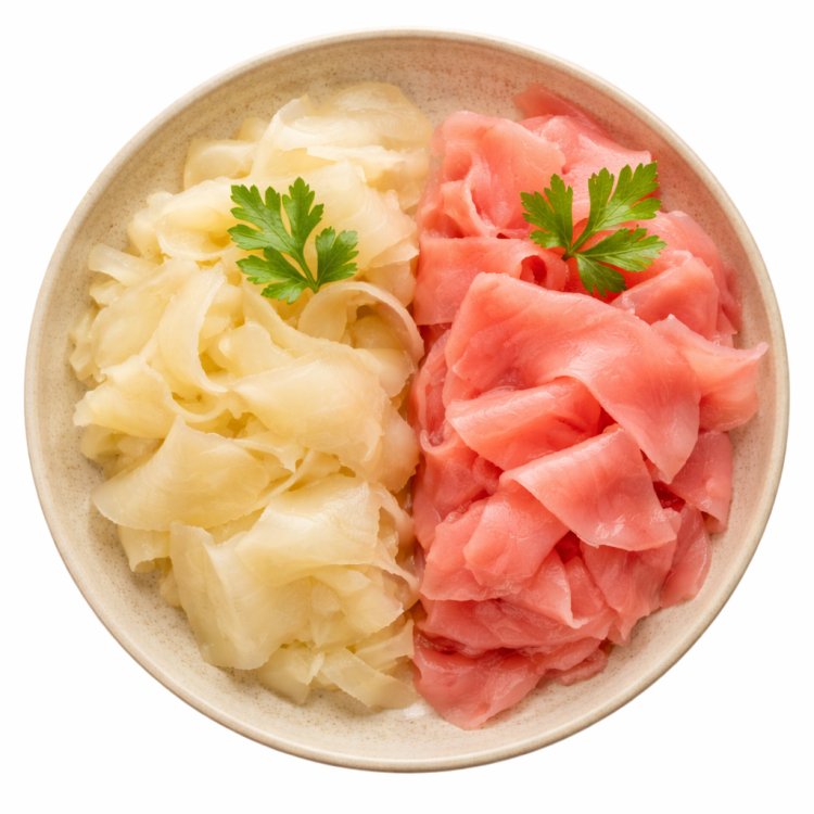 ZESTAW IMBIRÓW DO SUSHI Imbir Różowy 360g i Naturalny Biały 360g ASIA KITCHEN